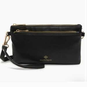 Nanette Lepore Black Pebbled Crossbody Bag with Gold Accents - NWOT